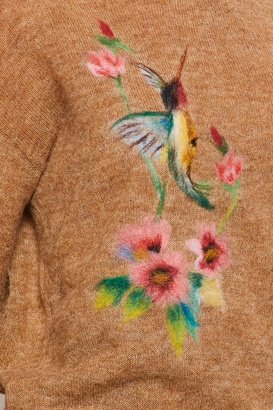 Japanese Bird Pullover - Brown
