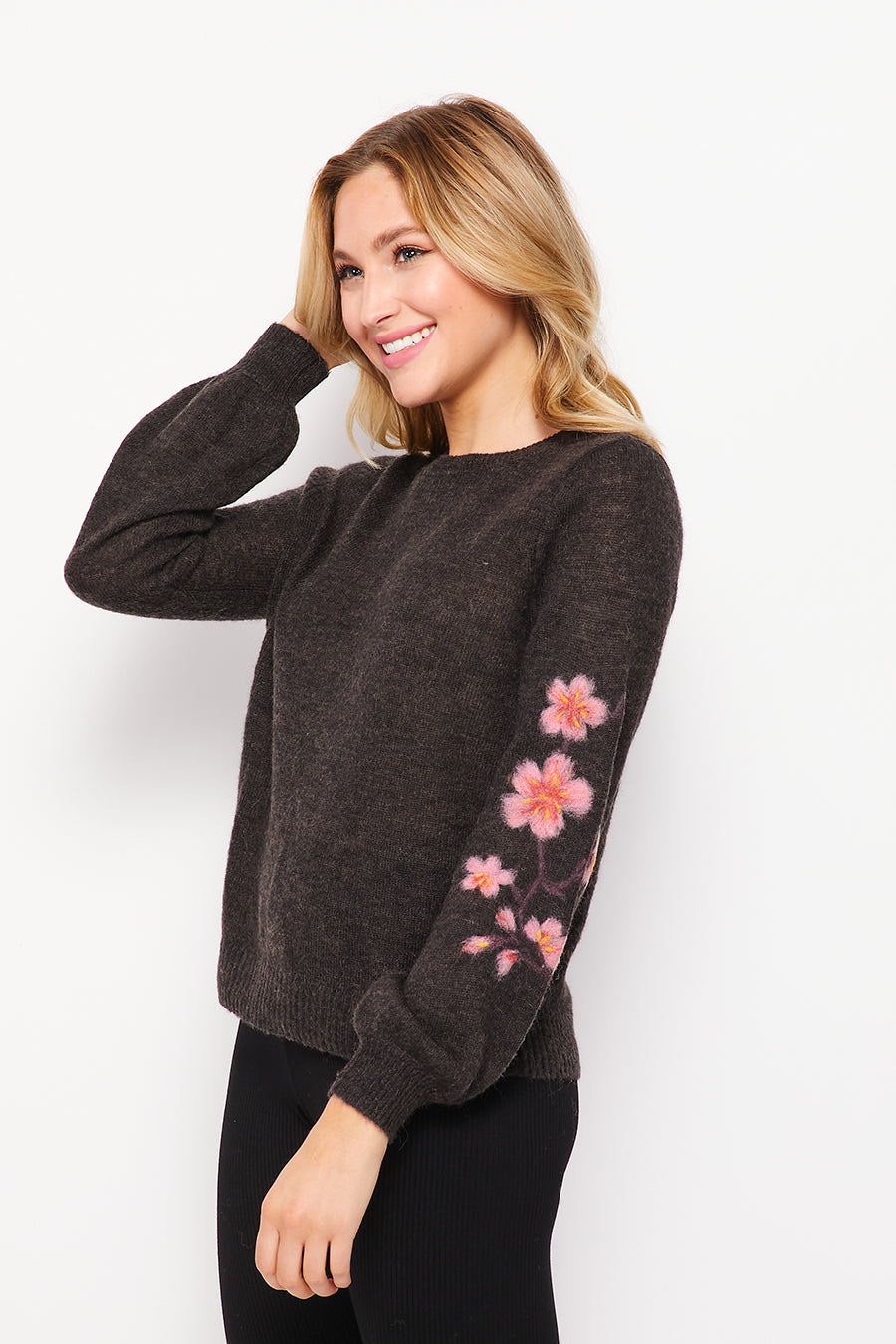 Cherry Blossom Sleeves - Charcoal