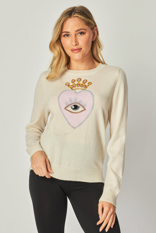 Royal Eye Sweater - Ivory