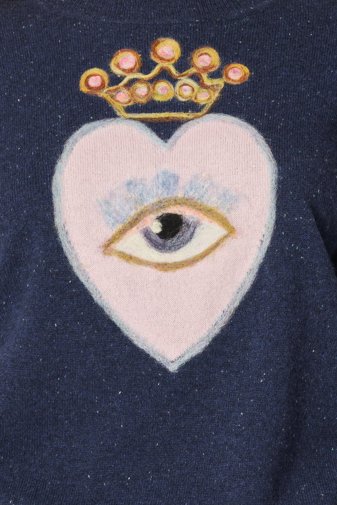 Royal Eye Crew Neck Sweater - Navy